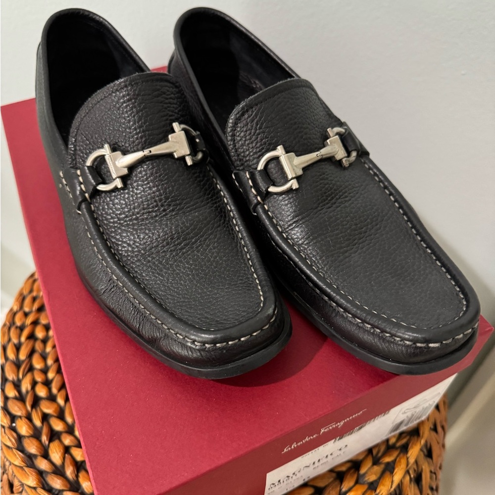 Salvatore Ferragamo Black Leather Loafers